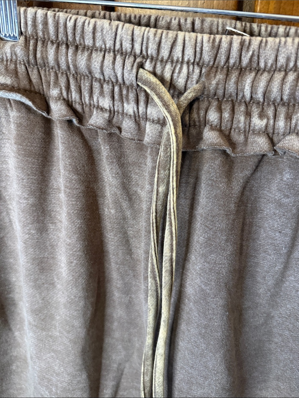 Zenana Outfitters Wide Leg Drawstring fleece wide leg casual pants NEW BROWN 1X - Picture 3 of 8